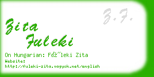 zita fuleki business card